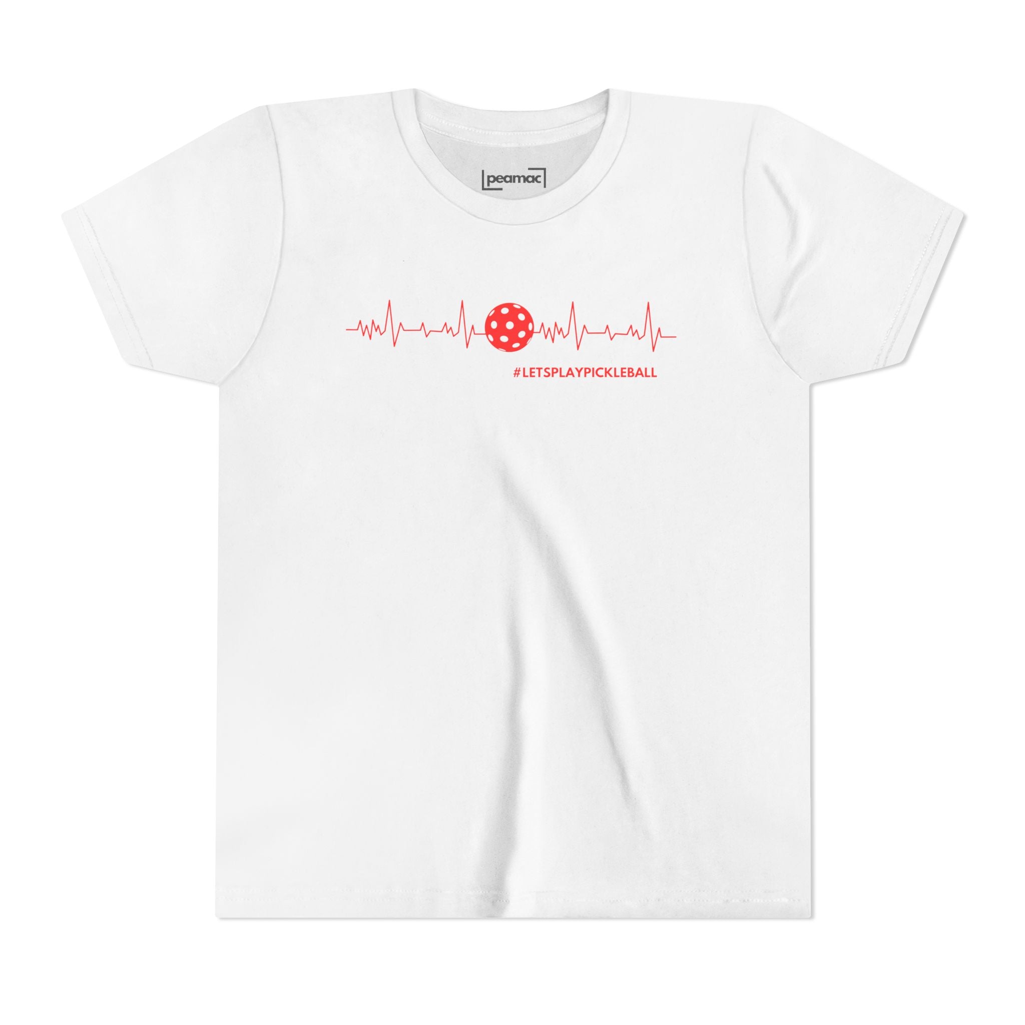 Youth Pickleball T-shirt | Heartbeat #LetsPlayPickleball Shirt  | Kids Sports Tee for Boys & Girls | Soft & Comfy