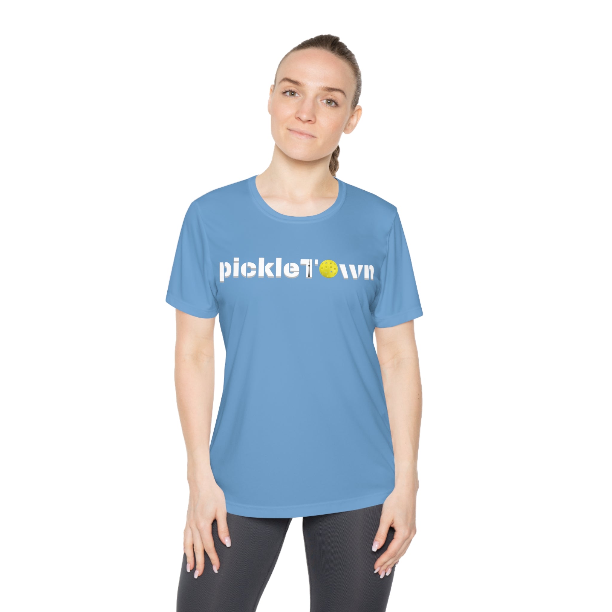 PickleTOwn T-Shirt - Toronto 6ix City Pride Pickleball Tee | CN Tower Sport Apparel Gift Women's Moisture Wicking Shirt
