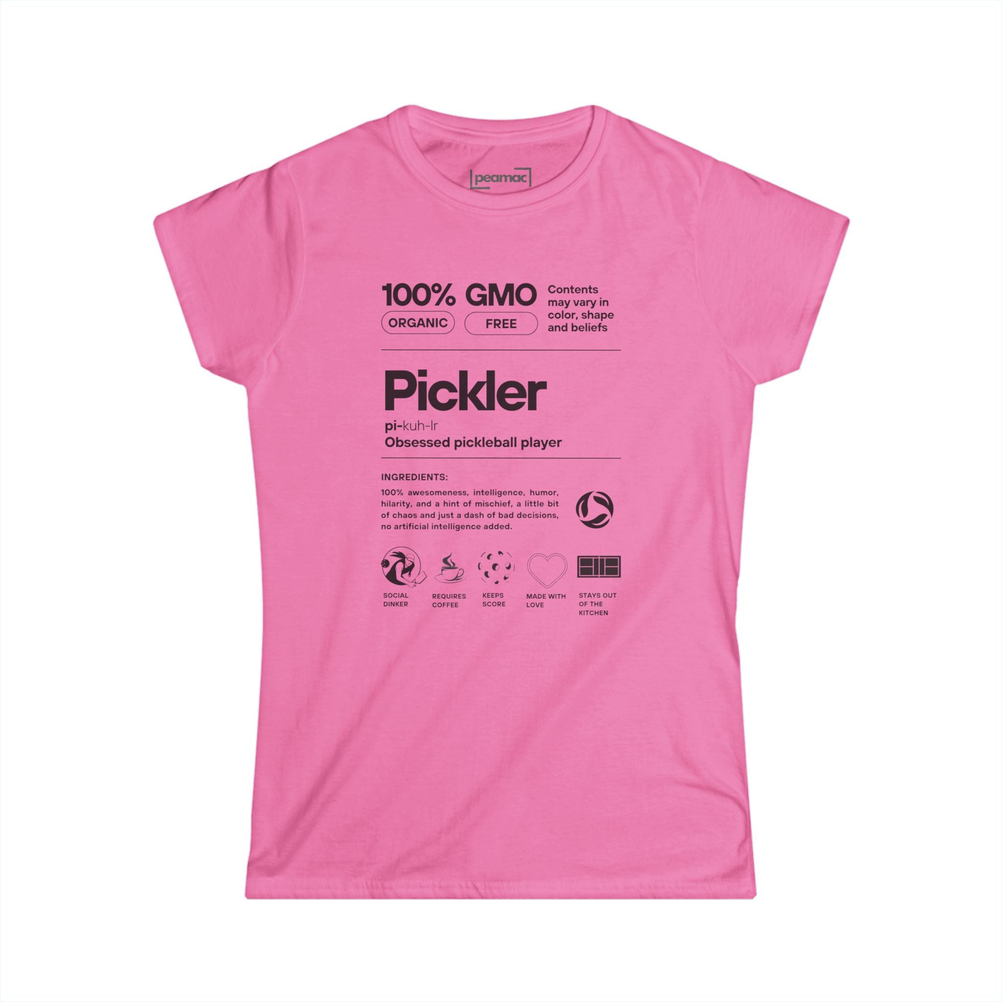 Women's Pickleball T-Shirt | Pickler Funny Definitions | Lightweight Semi-Fitted Cotton Activewear | Gift for Players & Fans