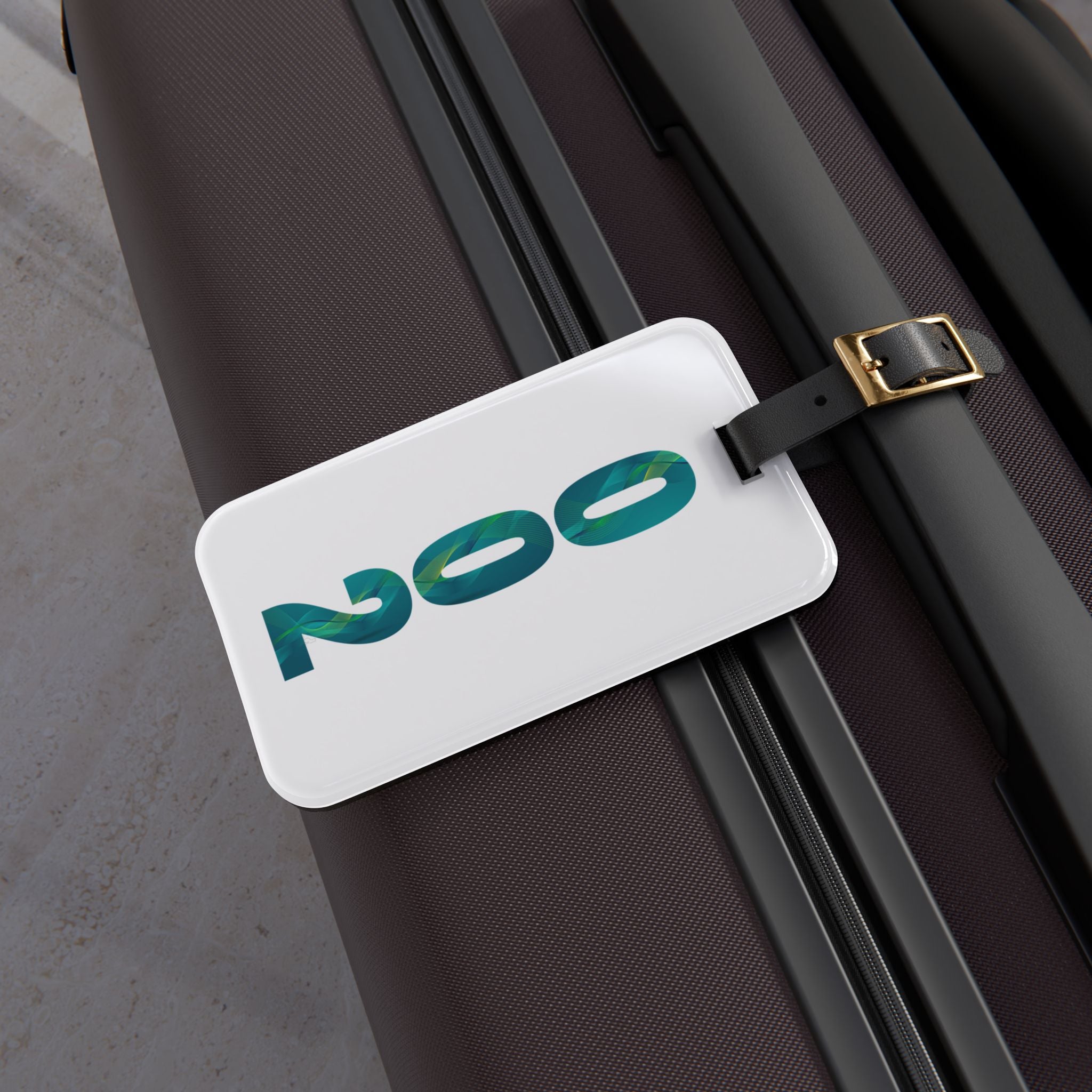 002 Pickleball GameStart Green Luggage Tag | Leather Strap with Buckle | 4 x 2.4 inches | ID Label for Knapsack & Bags