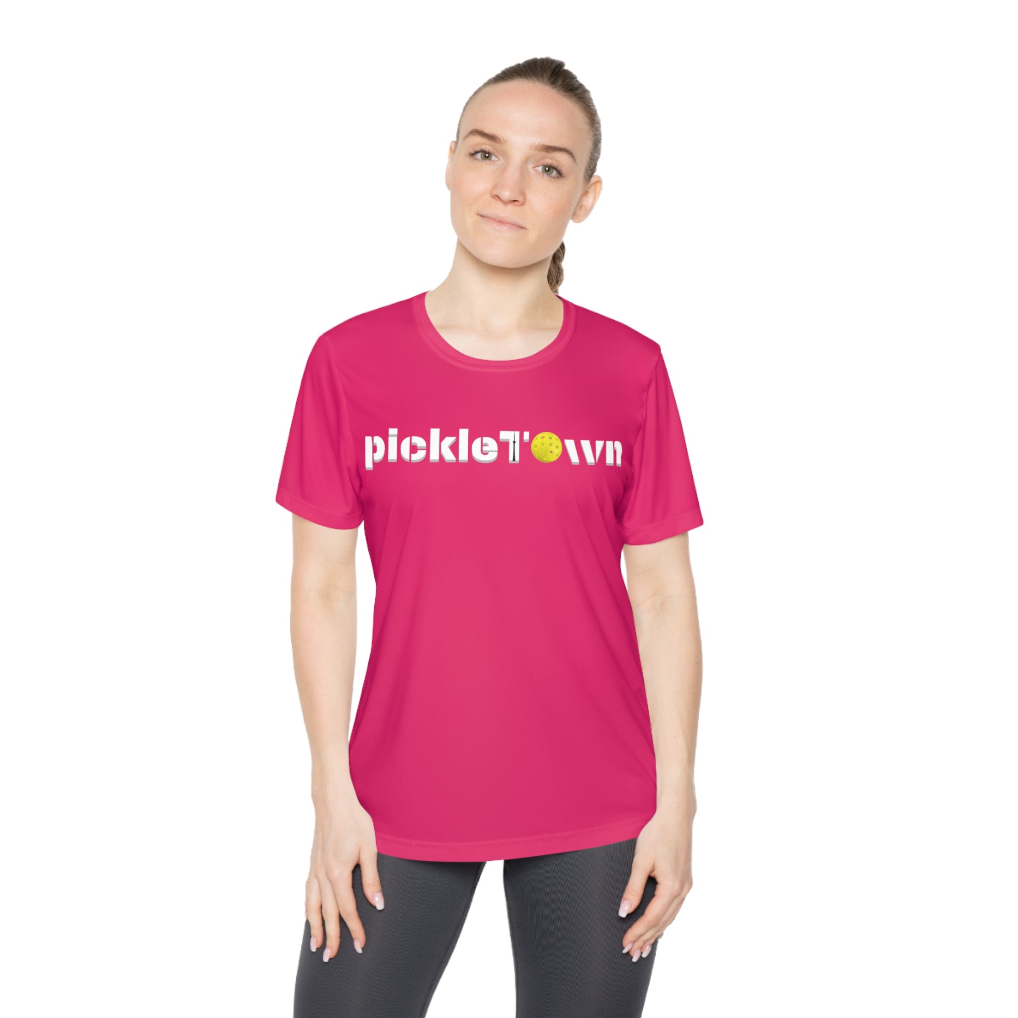 PickleTOwn T-Shirt - Toronto 6ix City Pride Pickleball Tee | CN Tower Sport Apparel Gift Women's Moisture Wicking Shirt
