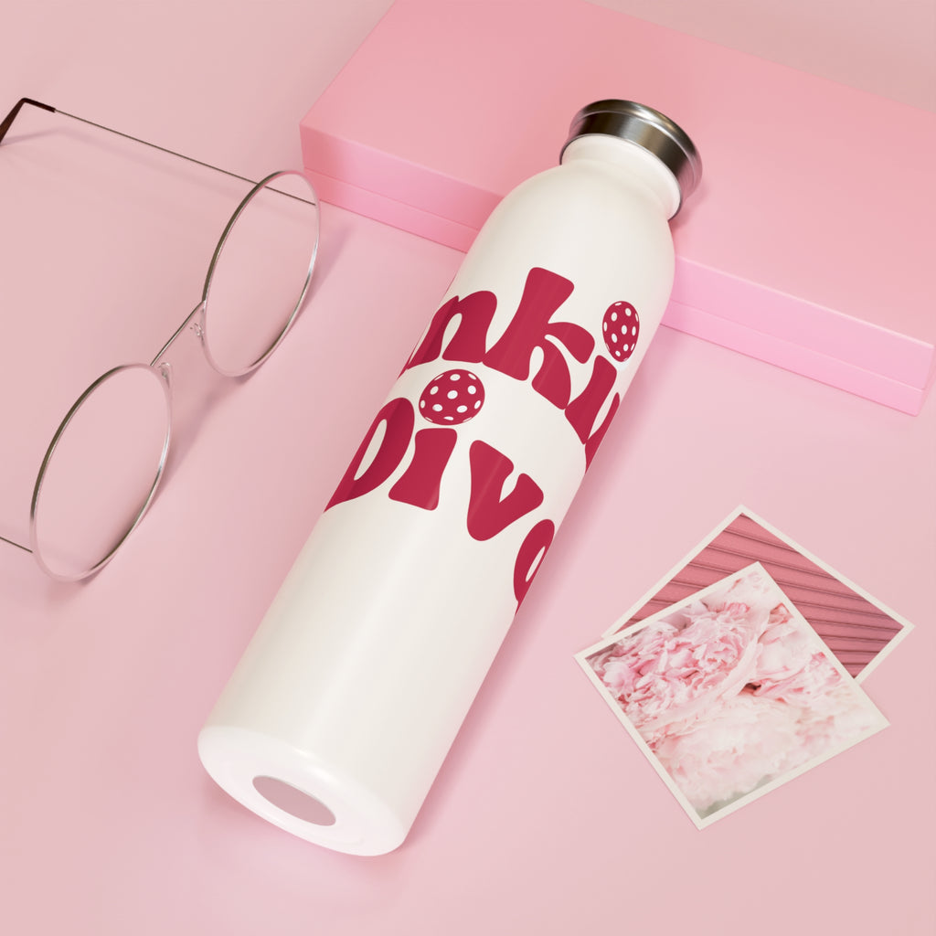 Stainless Steel Dinking Diva Pickleball Hydration Bottle | BPA-Free, Leak-Proof, 20oz Sports Bottle | Gift for Players